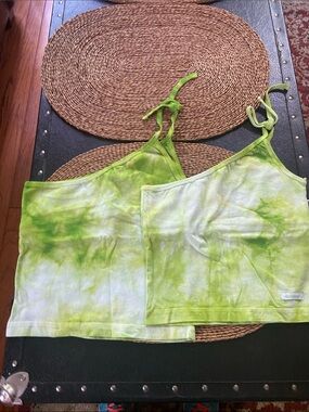 Abercrombie Green Tie-Dye Crop Cami Tank Top in Size L and XL